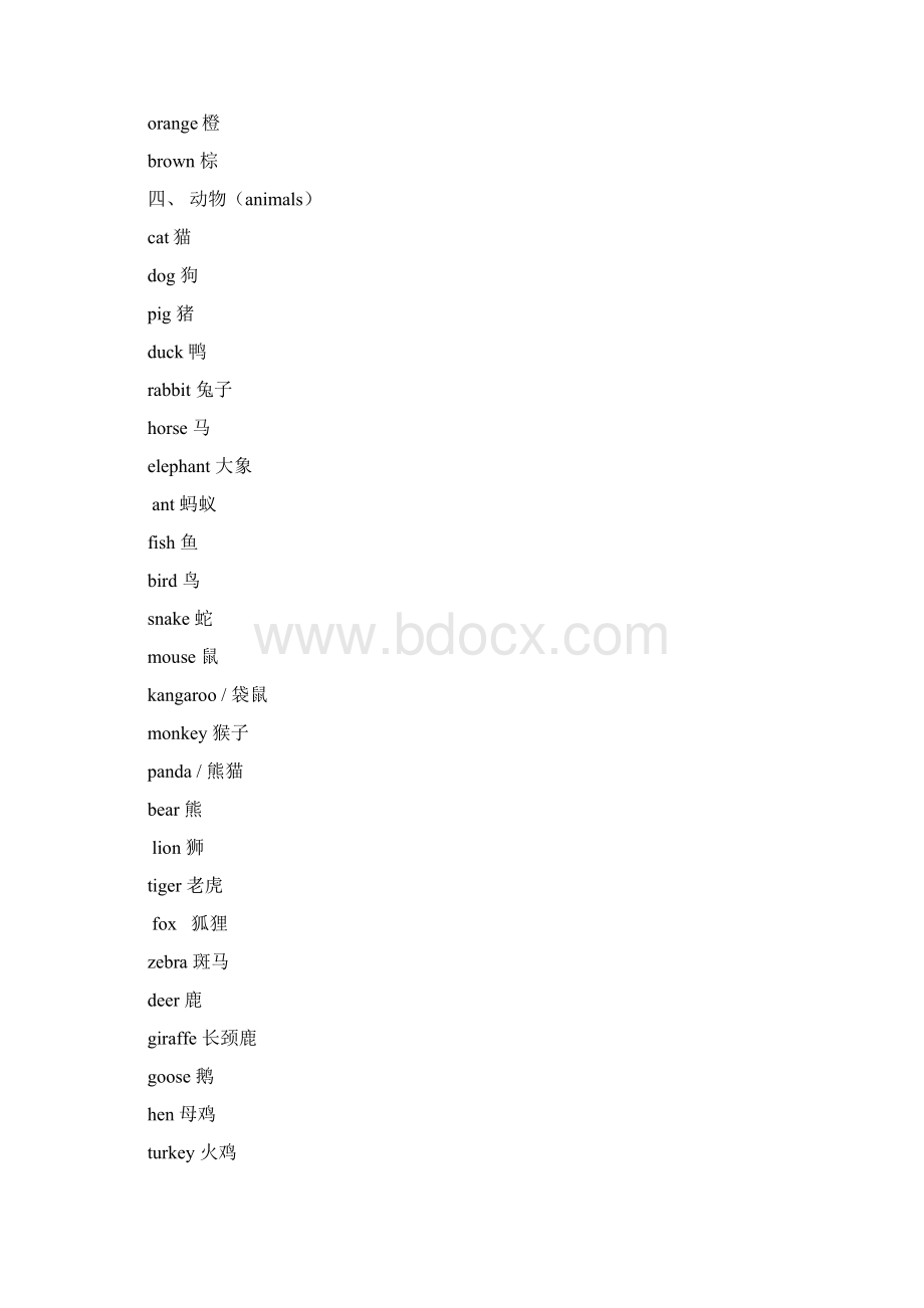 小学英语单词分类表打印版文档格式.docx_第3页