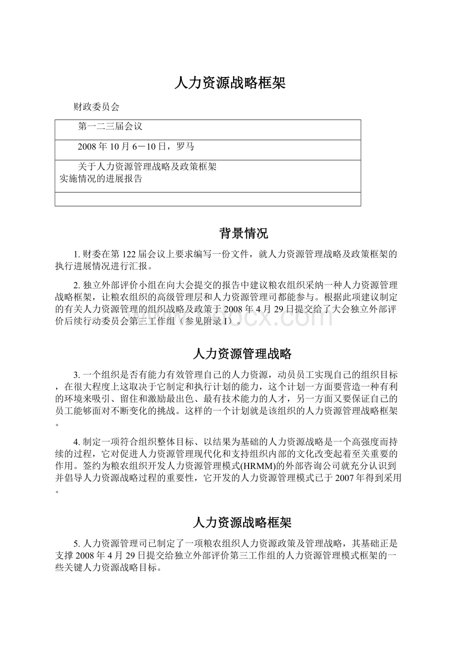 人力资源战略框架.docx