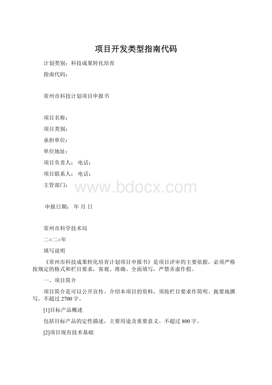 项目开发类型指南代码.docx