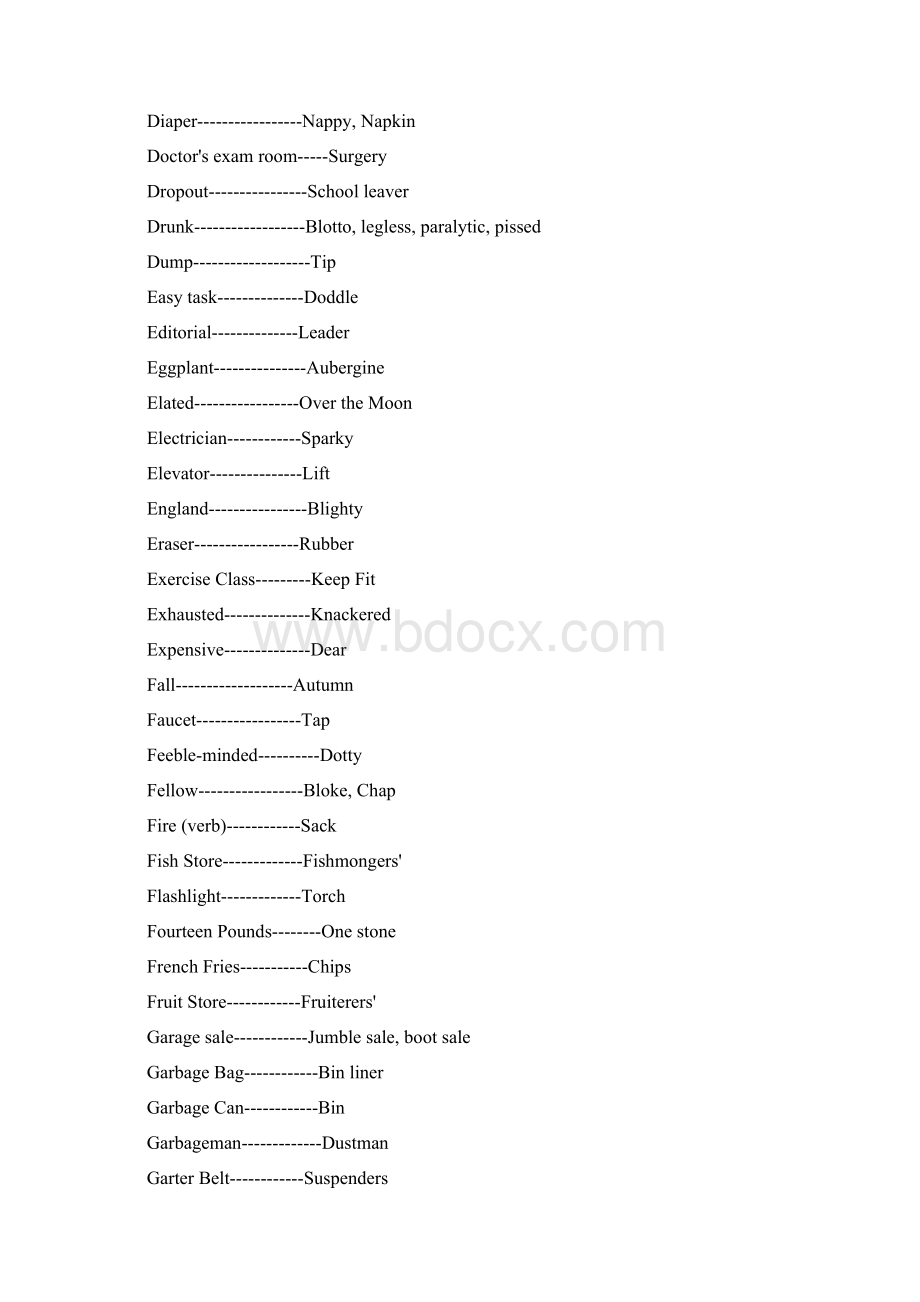 美式英语和英式英语表达对照表.docx_第3页