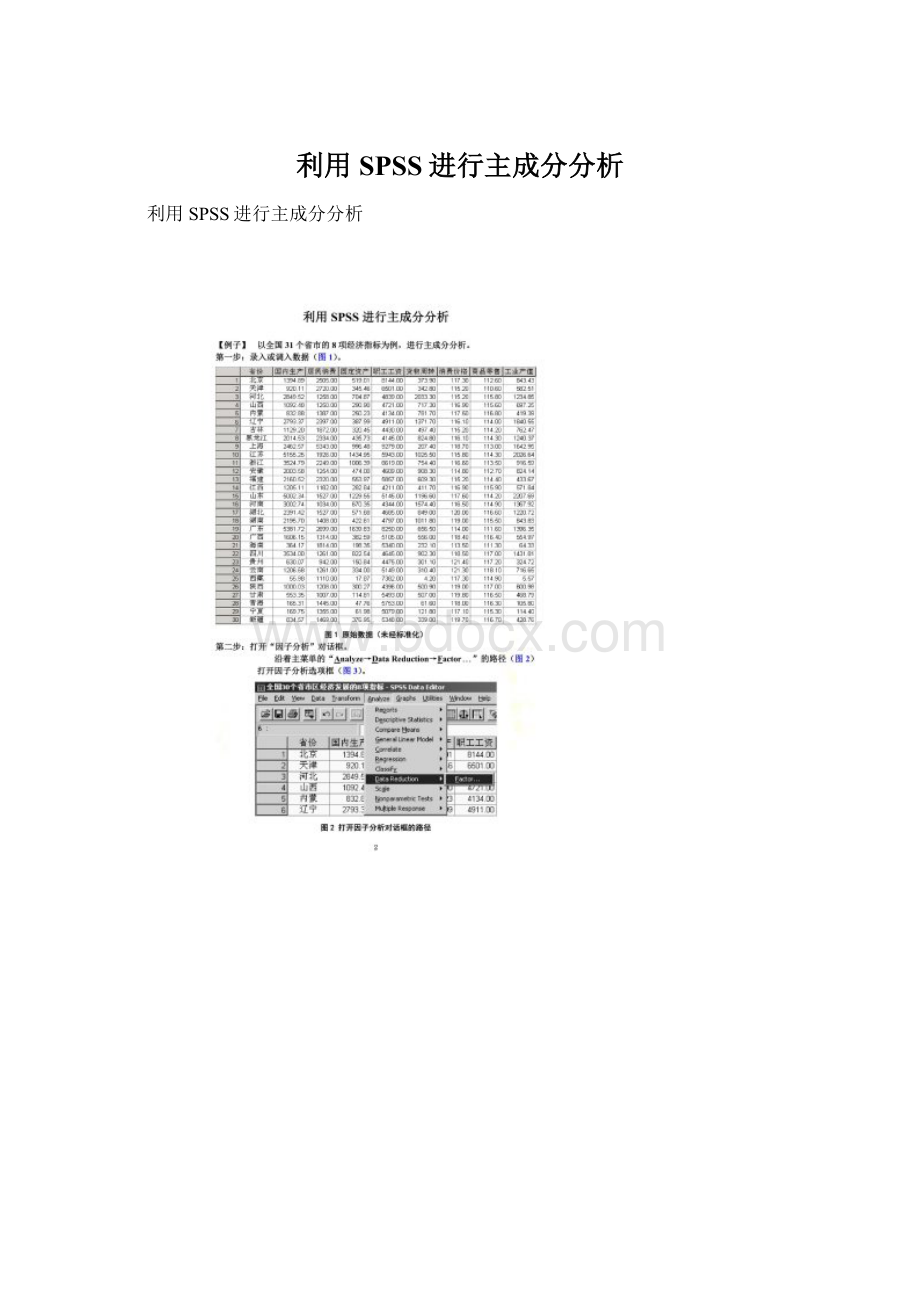 利用SPSS进行主成分分析文档格式.docx