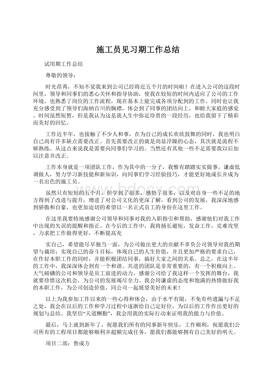 施工员见习期工作总结.docx