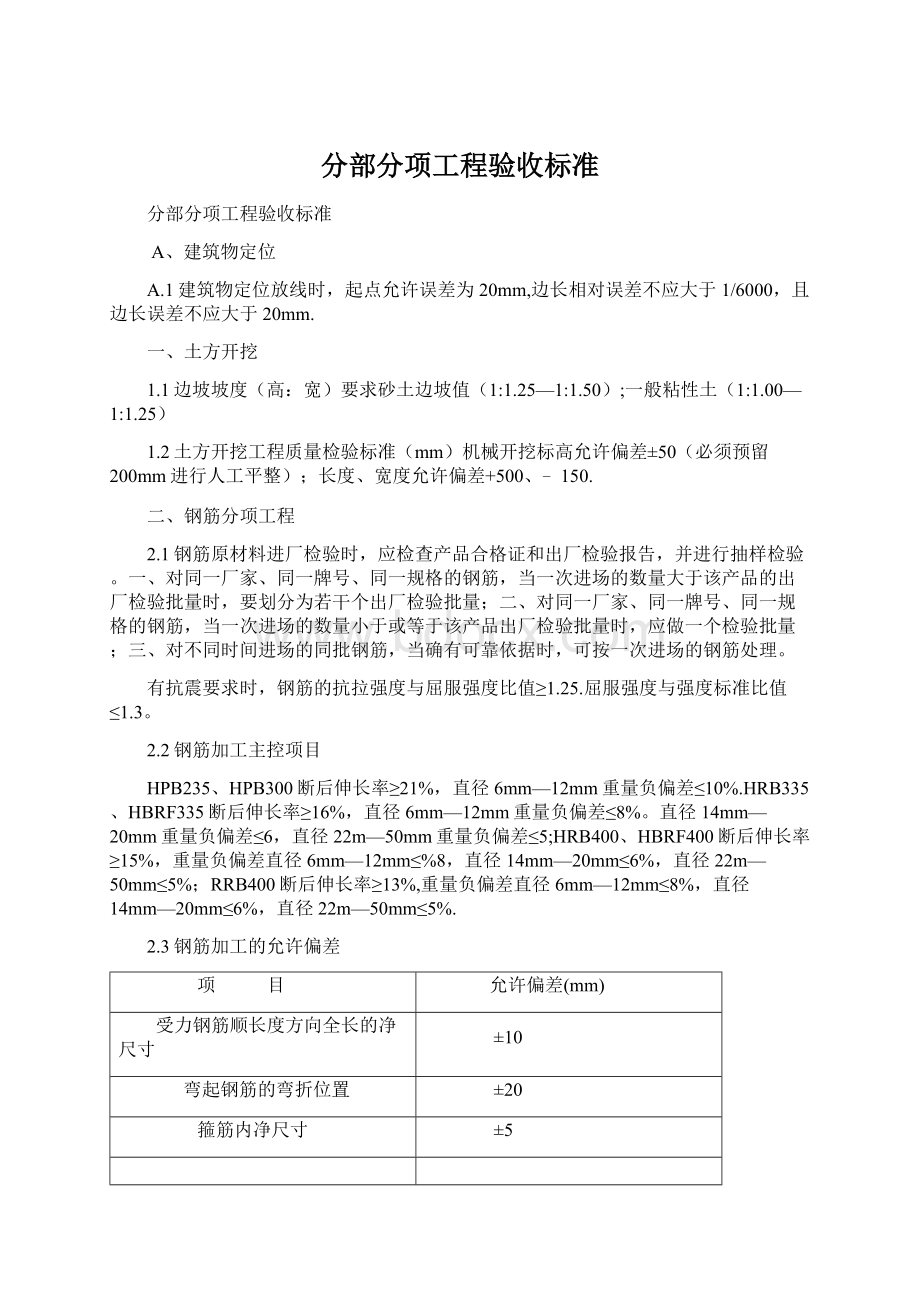 分部分项工程验收标准Word下载.docx