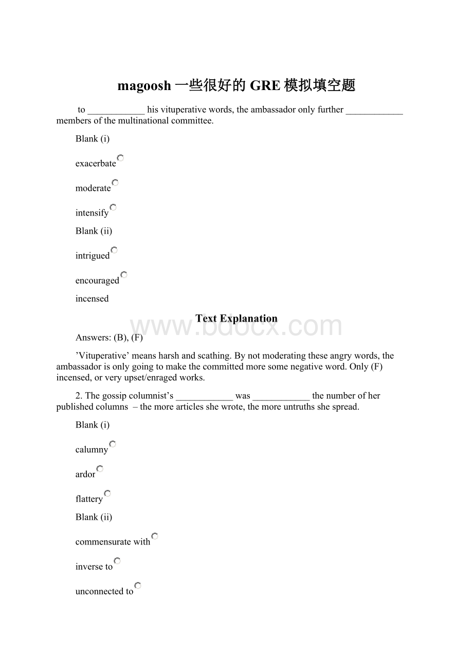 magoosh一些很好的GRE模拟填空题.docx