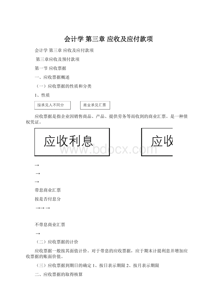 会计学 第三章 应收及应付款项.docx_第1页