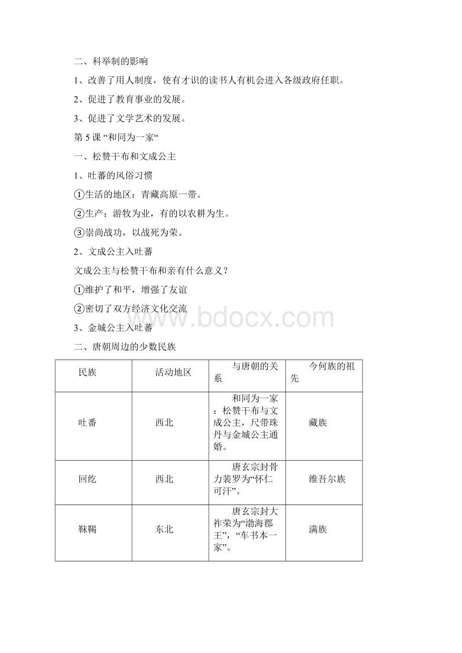 人教版七年级历史下册知识点归纳政史地初中教育教育专区.docx_第3页