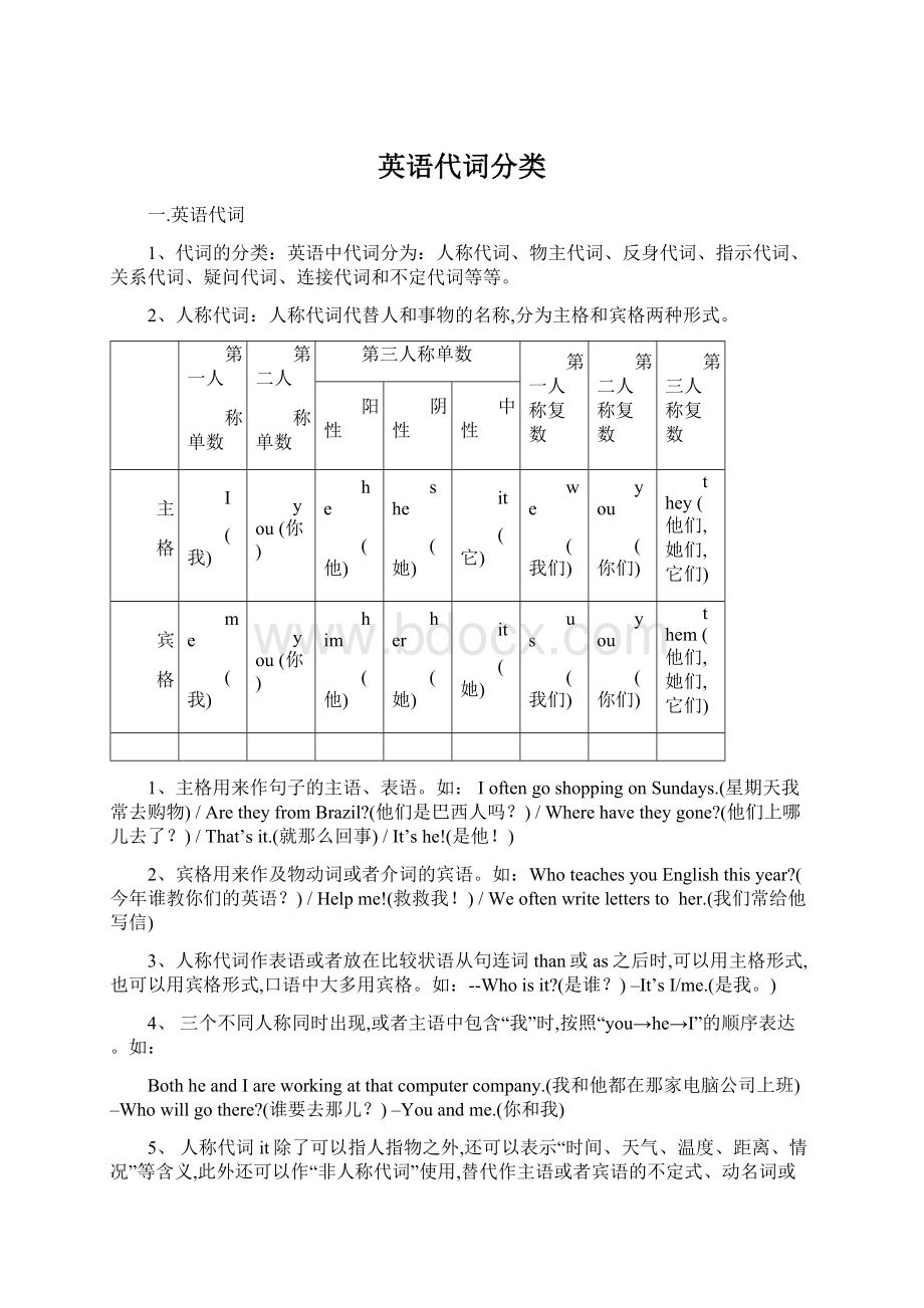 英语代词分类Word文档下载推荐.docx