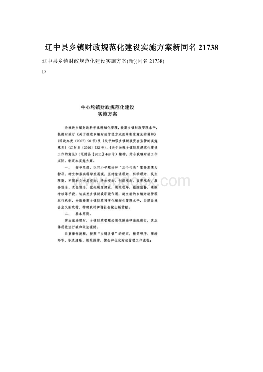 辽中县乡镇财政规范化建设实施方案新同名21738Word格式文档下载.docx