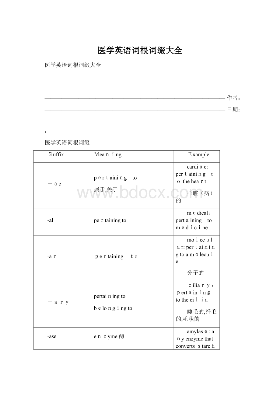 医学英语词根词缀大全Word下载.docx_第1页