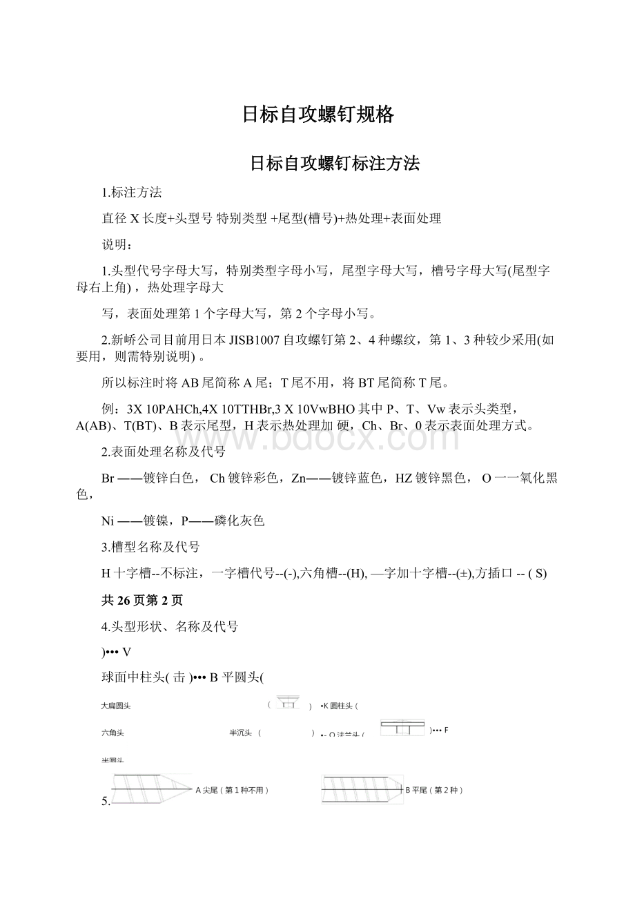 日标自攻螺钉规格Word格式.docx_第1页