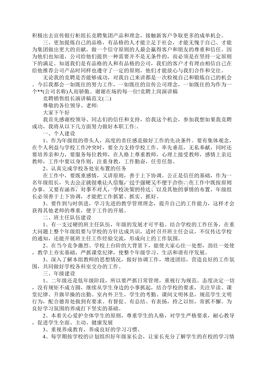 竞聘销售组长演讲稿范文5篇.docx_第2页