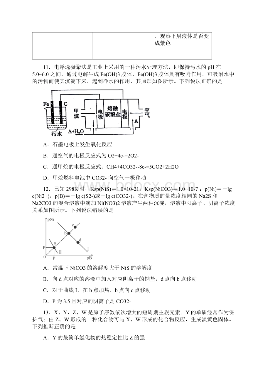 甘肃省兰州市西北师大附中届高三理综化学部分下学期第二次模拟试题.docx_第3页