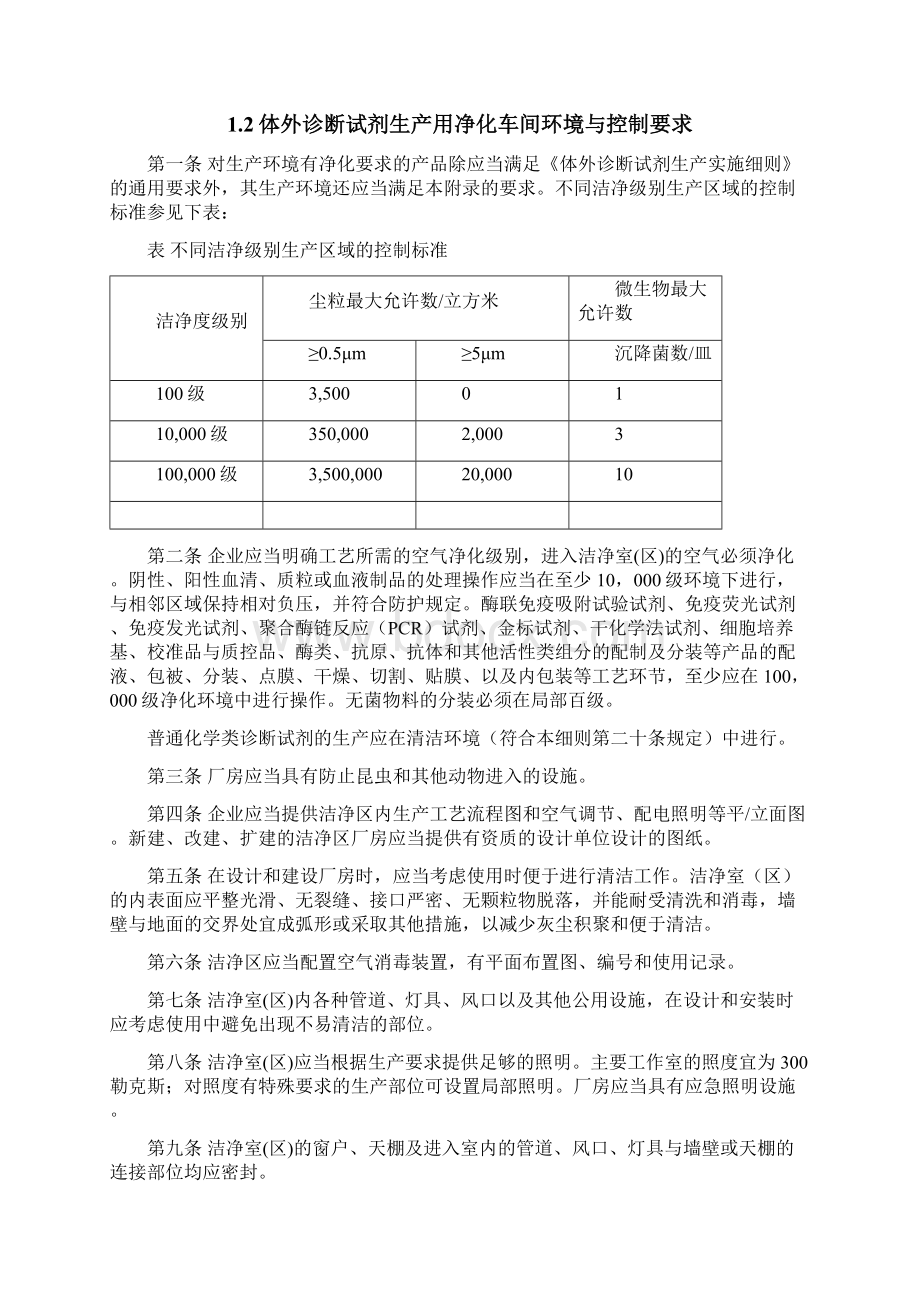 体外诊断试剂GMP厂房标准总结.docx_第3页