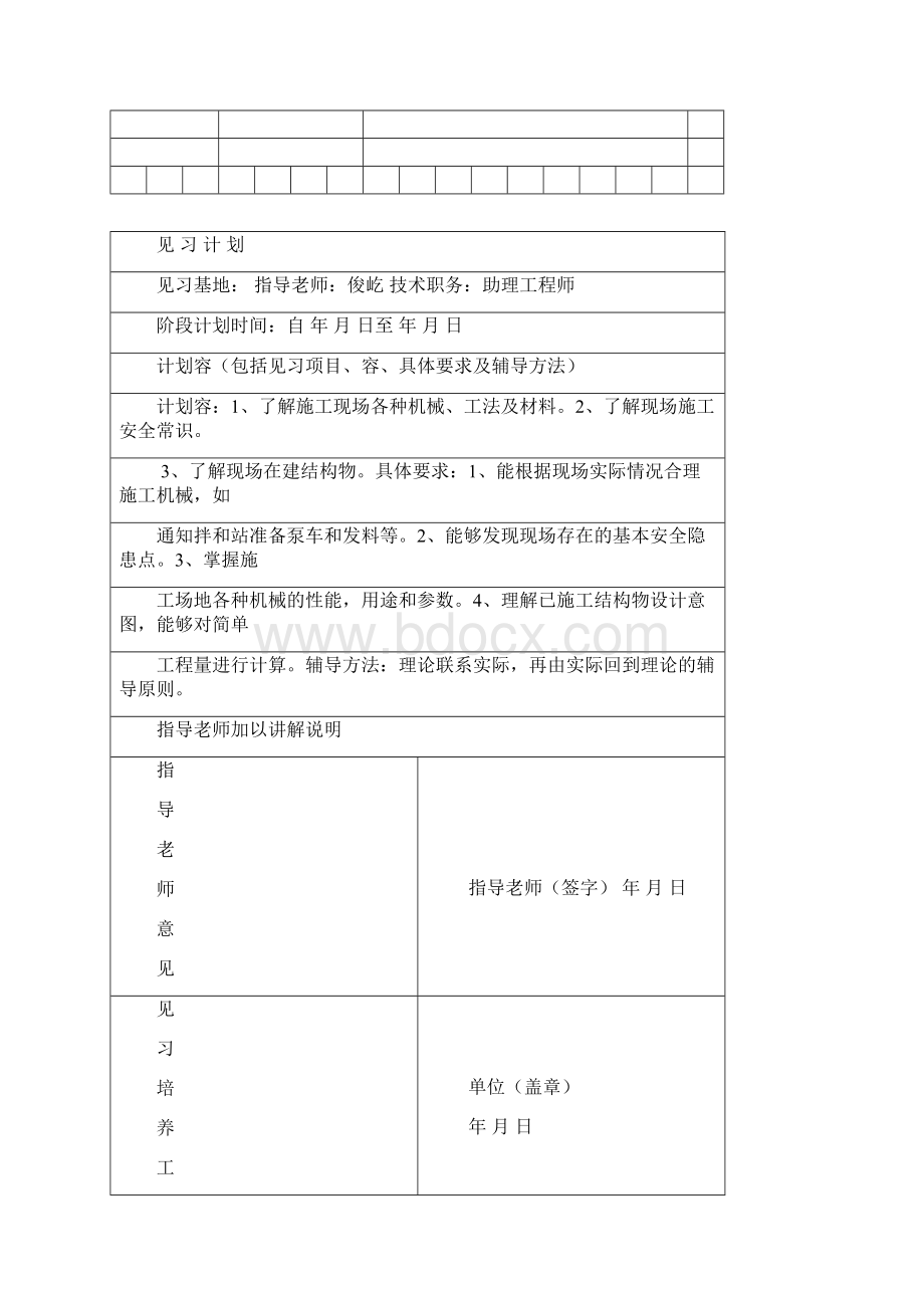 见习生见习计划清单及鉴定表.docx_第2页