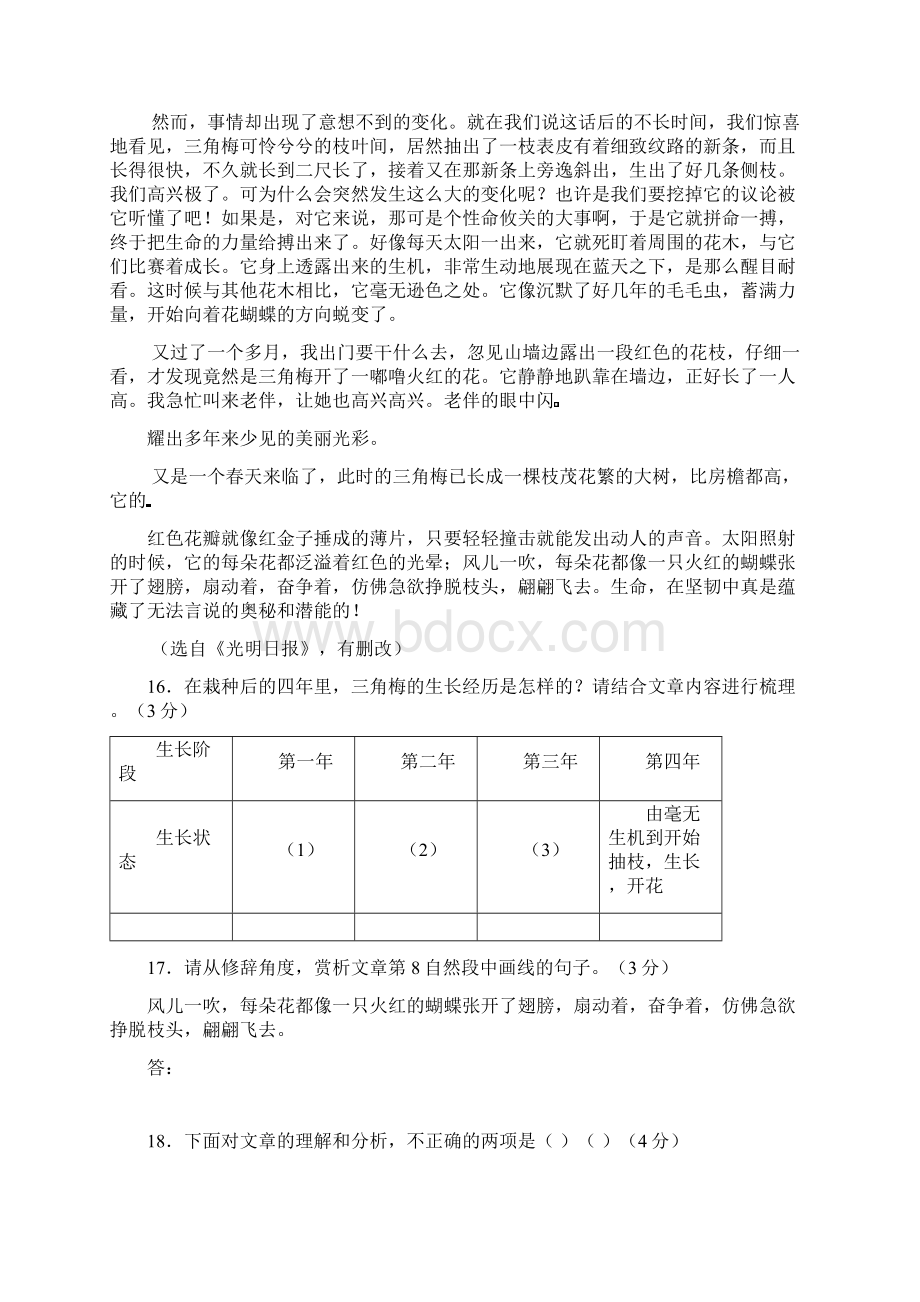 初中语文阅读理解带答案.docx_第3页