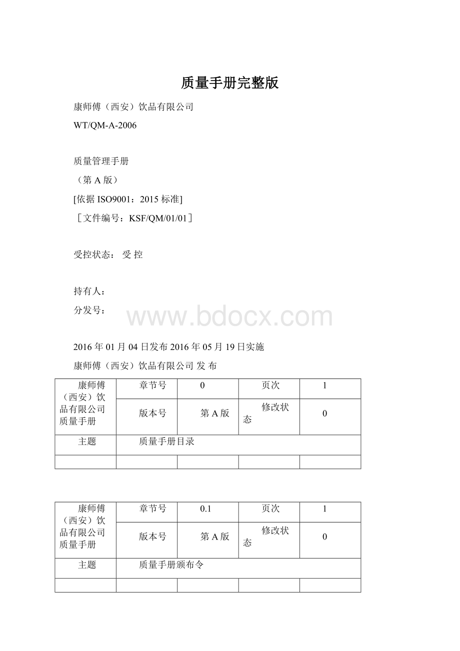 质量手册完整版.docx