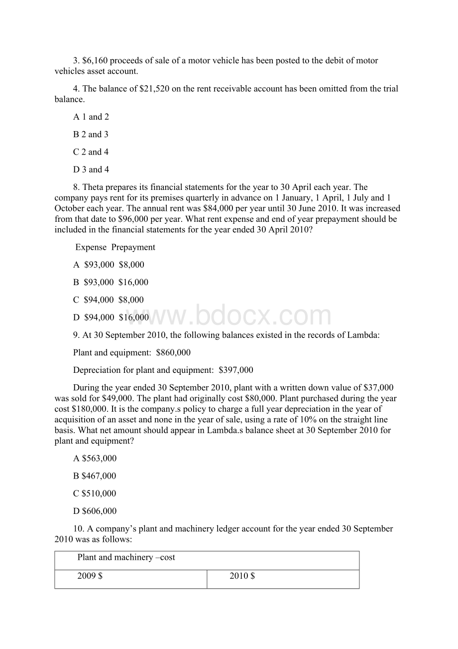 会计专业英语模拟试题及答案word版本.docx_第3页