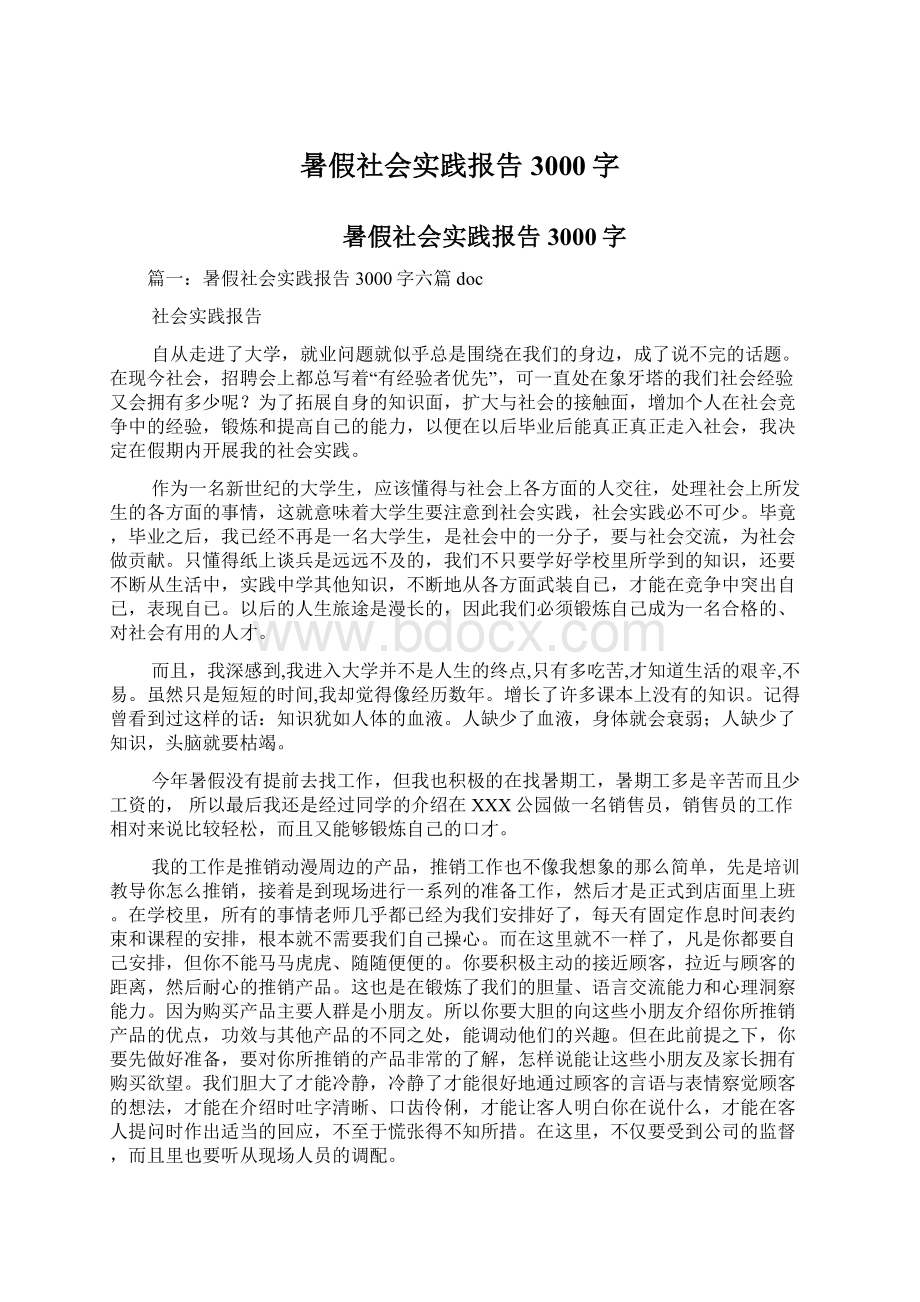 暑假社会实践报告3000字Word文件下载.docx_第1页