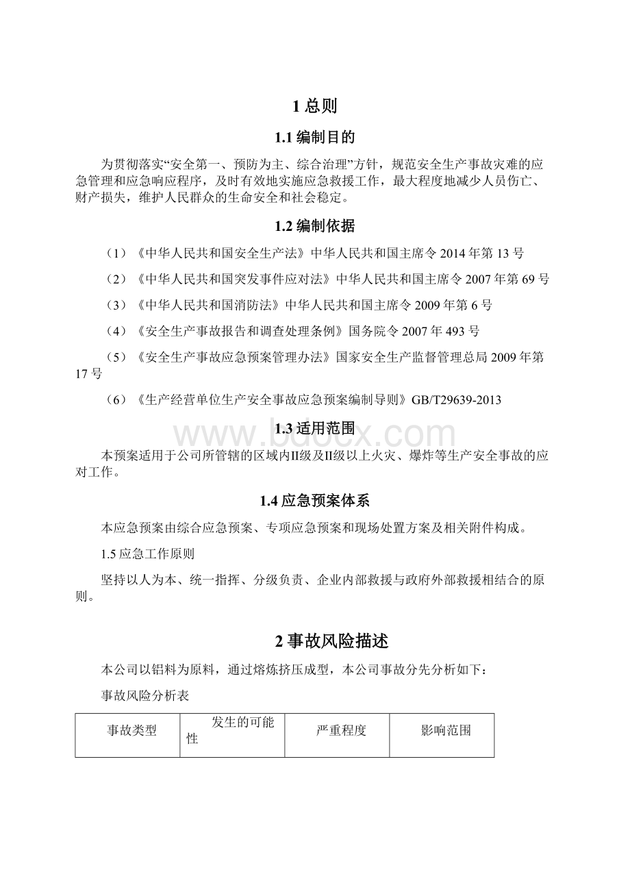 铝型材企业综合应急预案文档格式.docx_第2页