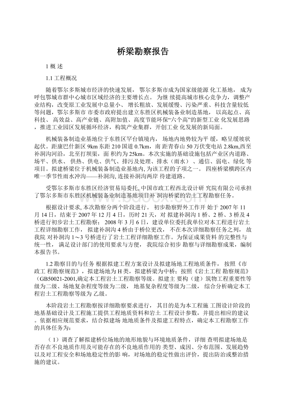 桥梁勘察报告Word格式文档下载.docx