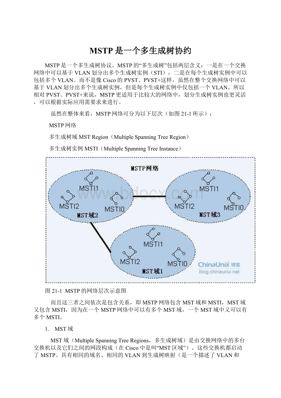 MSTP是一个多生成树协约Word文档格式.docx