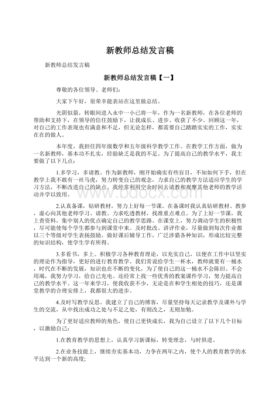 新教师总结发言稿.docx