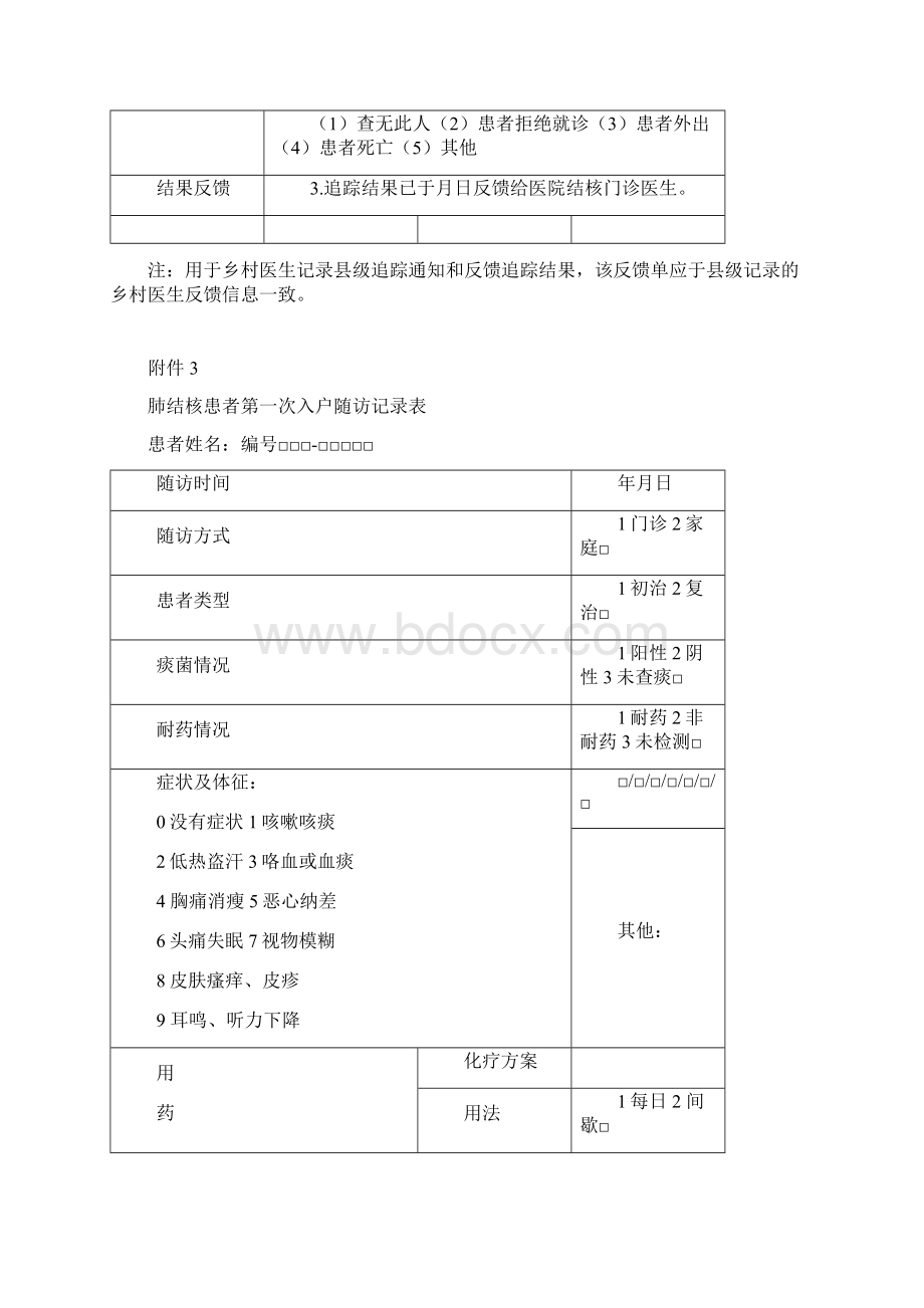 结核病管理随访各种表格Word文档下载推荐.docx_第2页