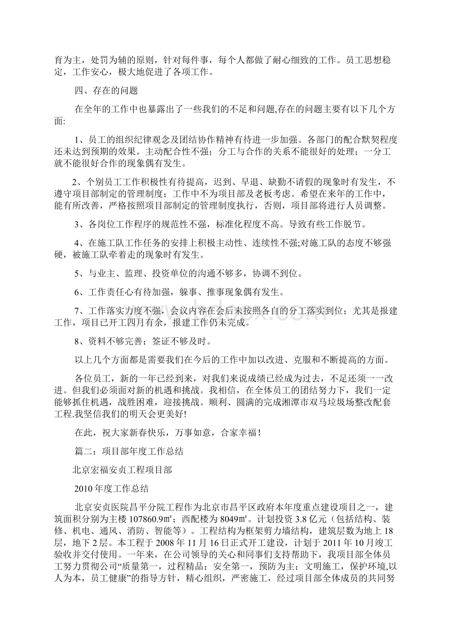 项目部年度工作总结共7篇.docx_第2页