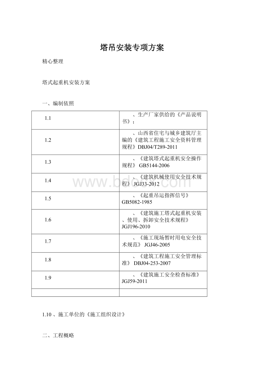 塔吊安装专项方案.docx