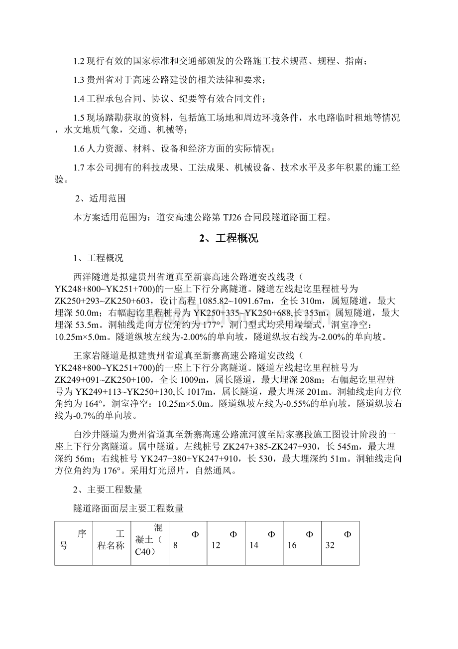 隧道路面施工方案Word文档下载推荐.docx_第2页