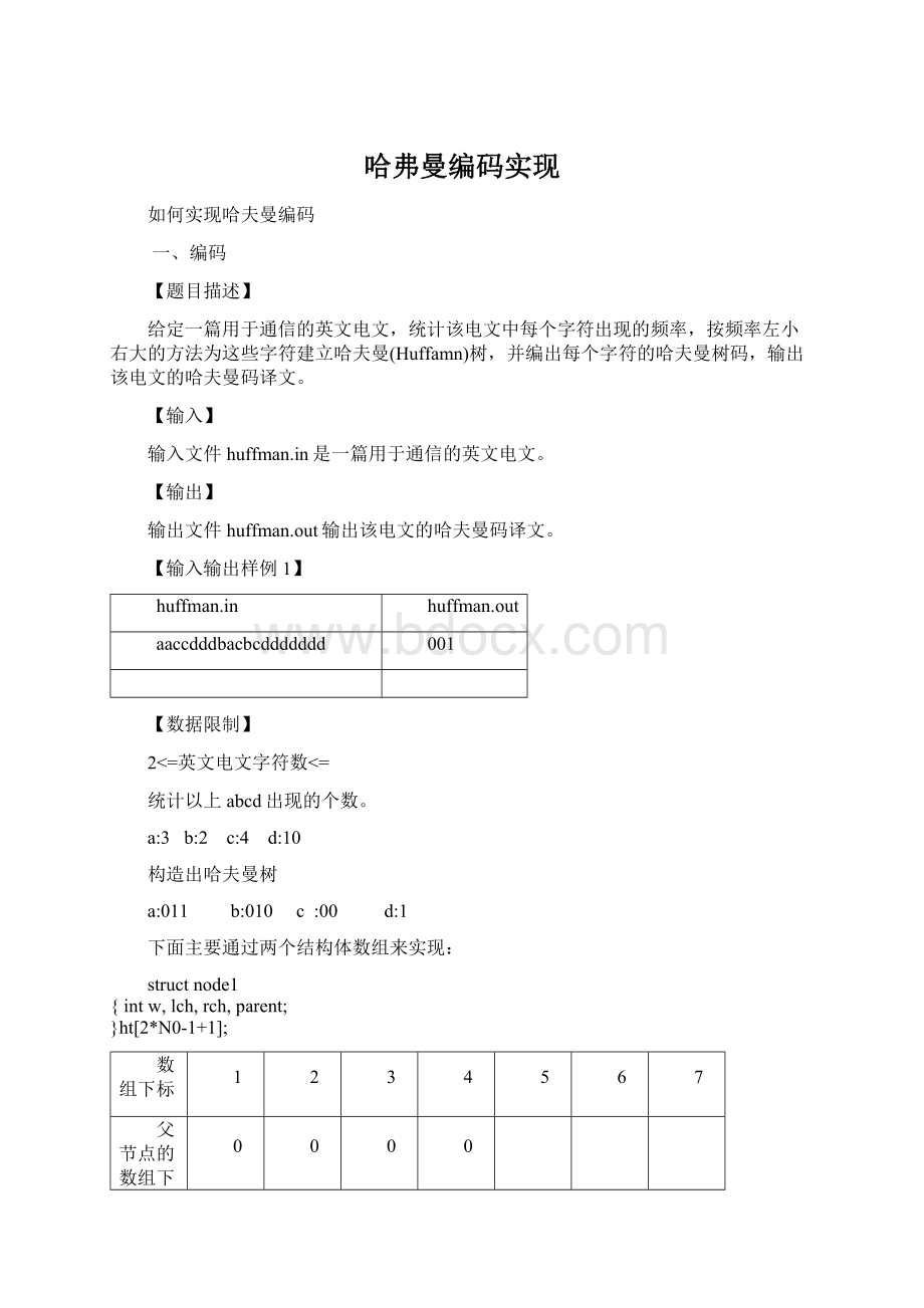 哈弗曼编码实现.docx