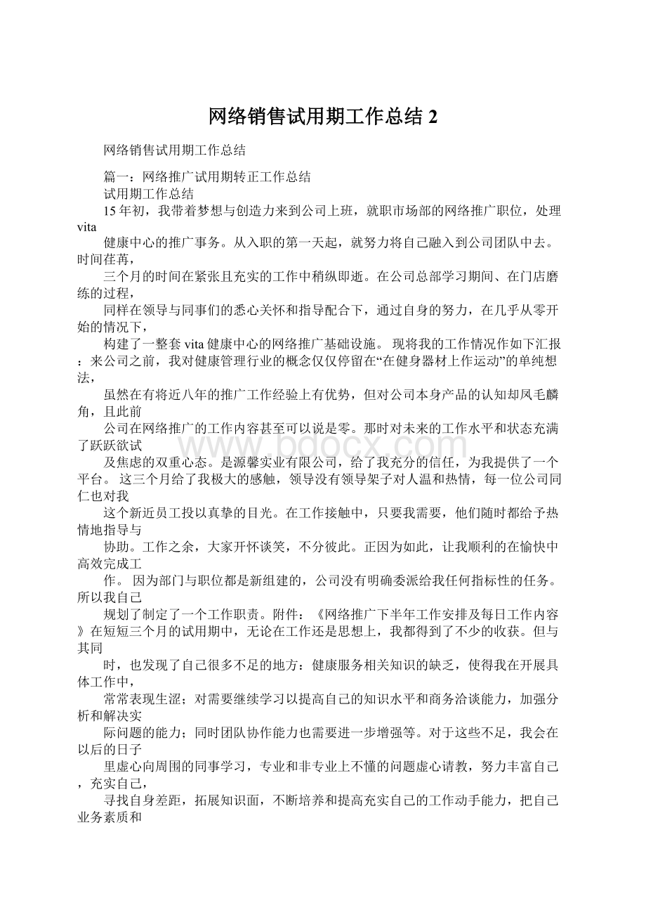 网络销售试用期工作总结2Word文档下载推荐.docx_第1页