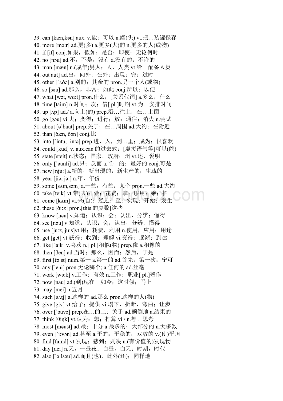 220个常用英语单词带中文翻译.docx_第2页