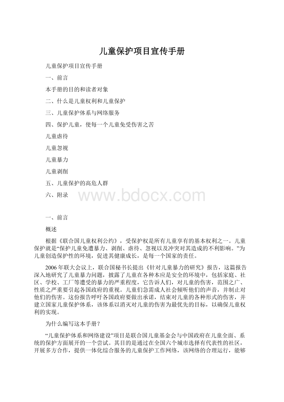 儿童保护项目宣传手册.docx_第1页