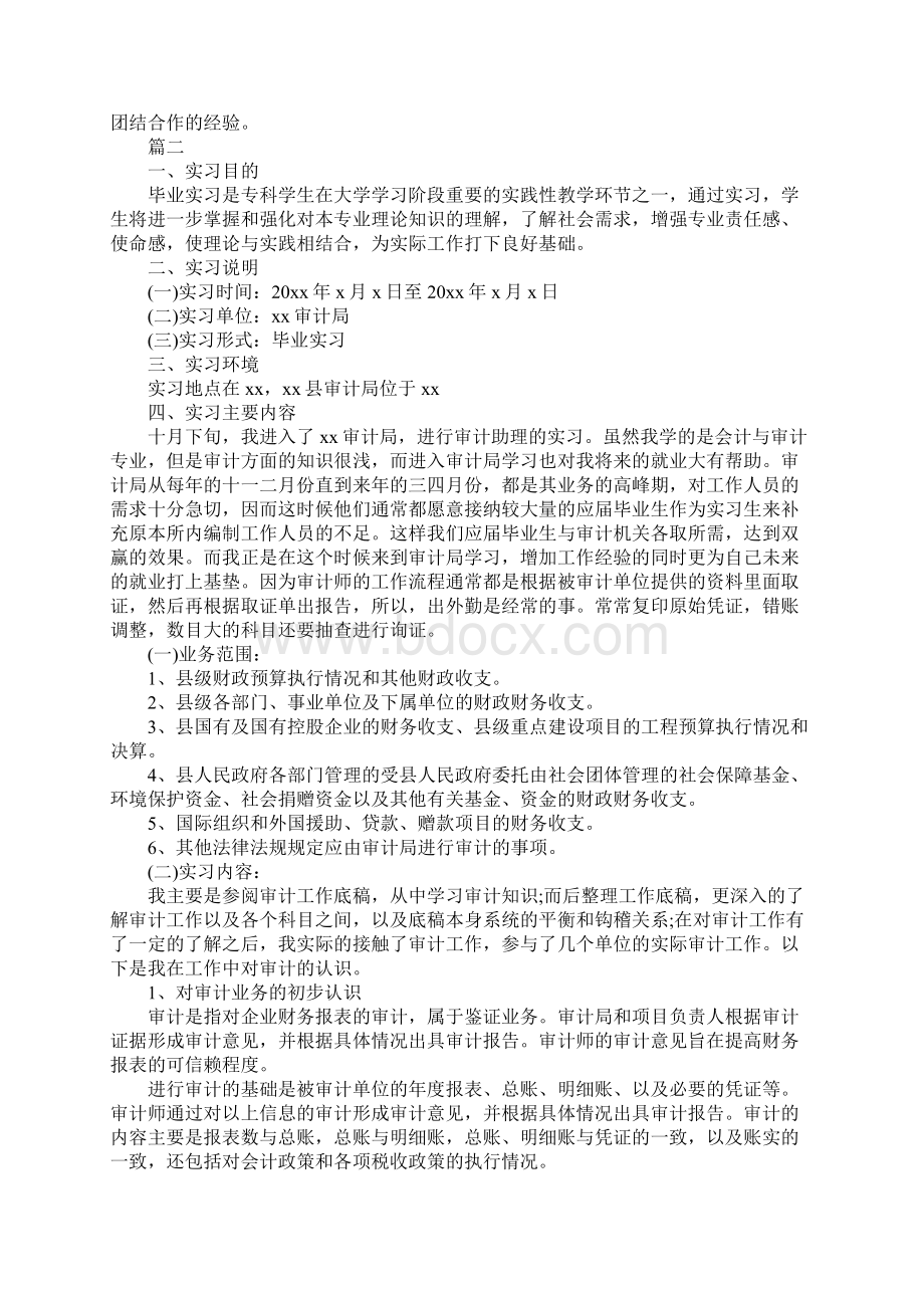 审计助理毕业实习报告范文Word格式.docx_第3页