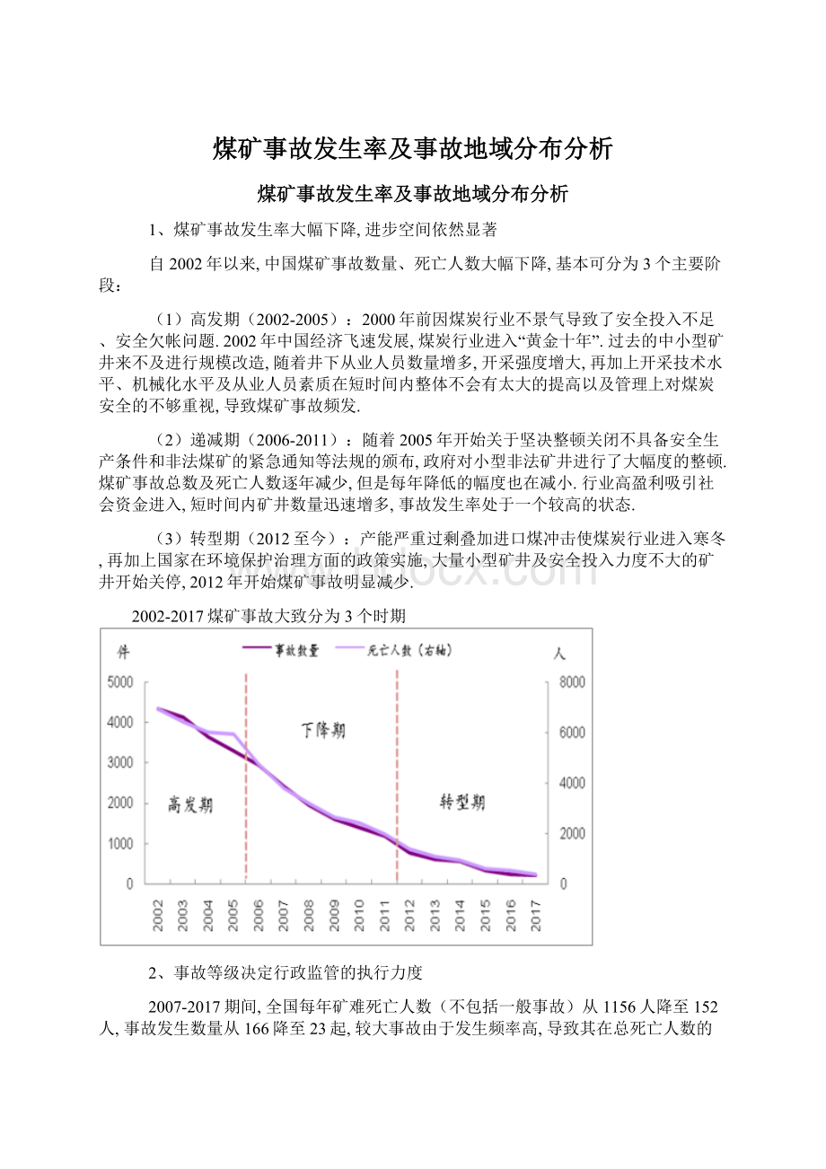 煤矿事故发生率及事故地域分布分析.docx