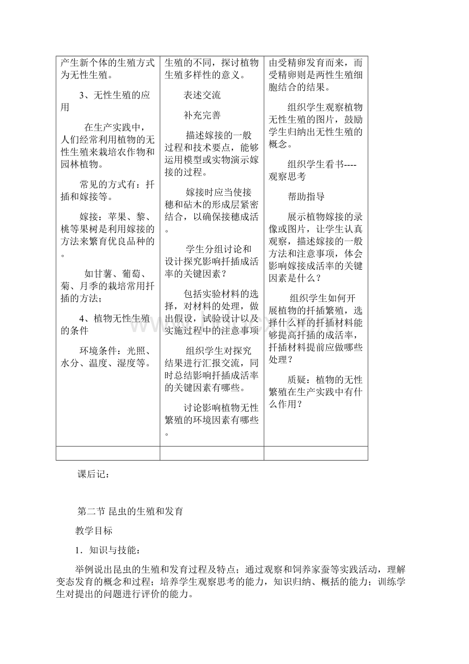 人教版八年级生物下册教案全册.docx_第3页