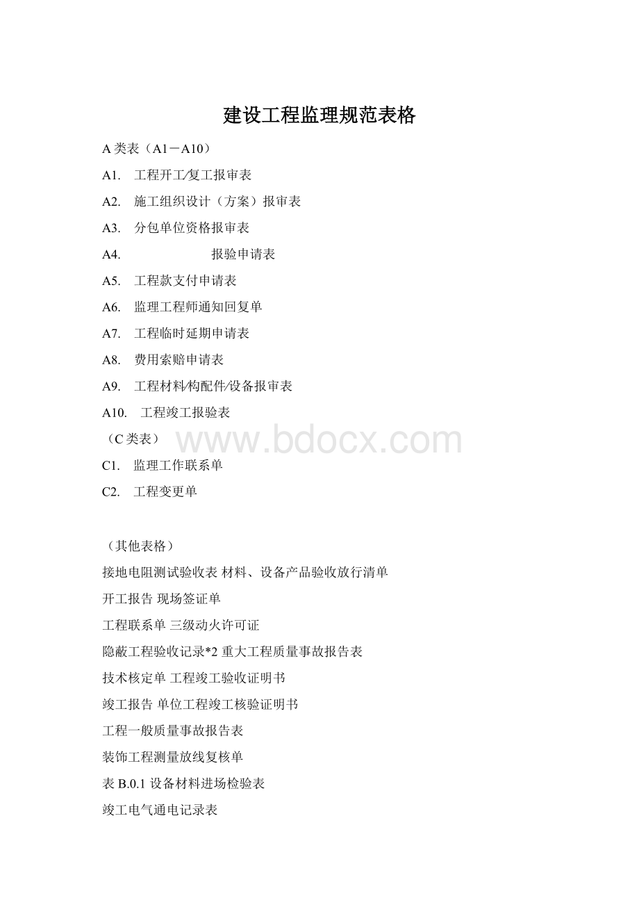 建设工程监理规范表格Word文件下载.docx