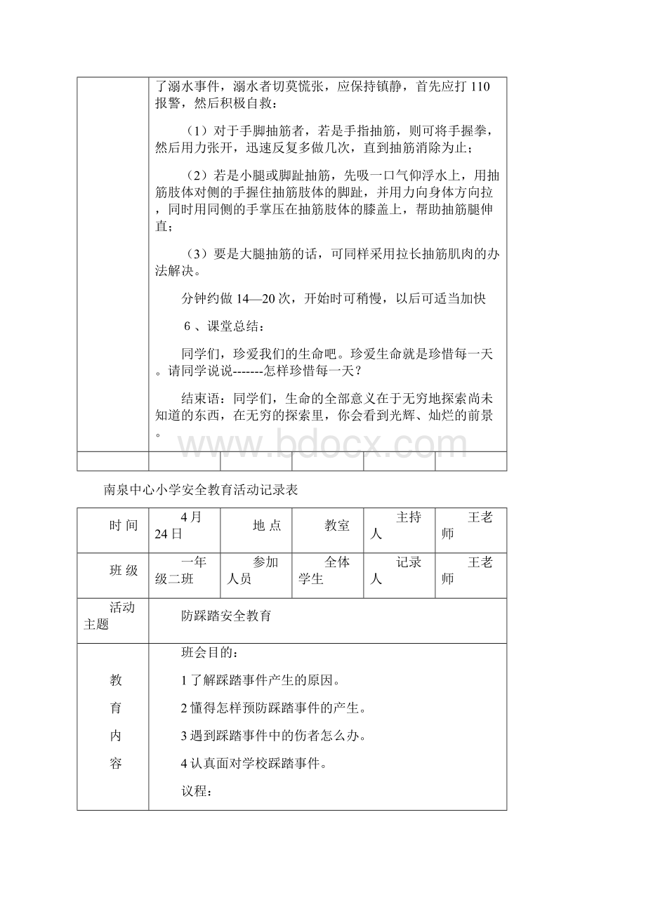 小学安全记录表Word文档格式.docx_第3页