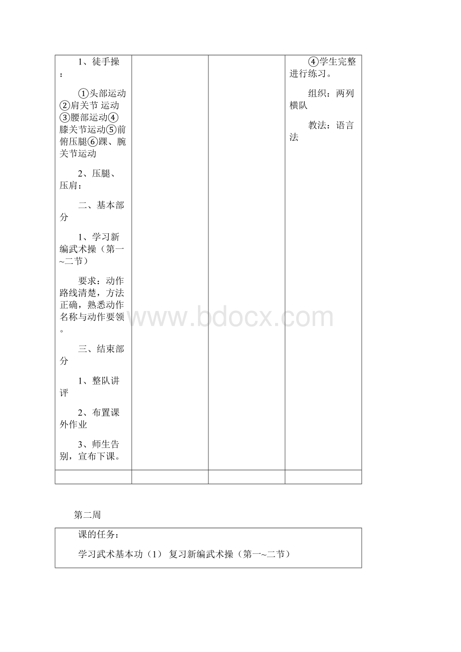 小学14年级武术课教案精编版Word格式文档下载.docx_第2页