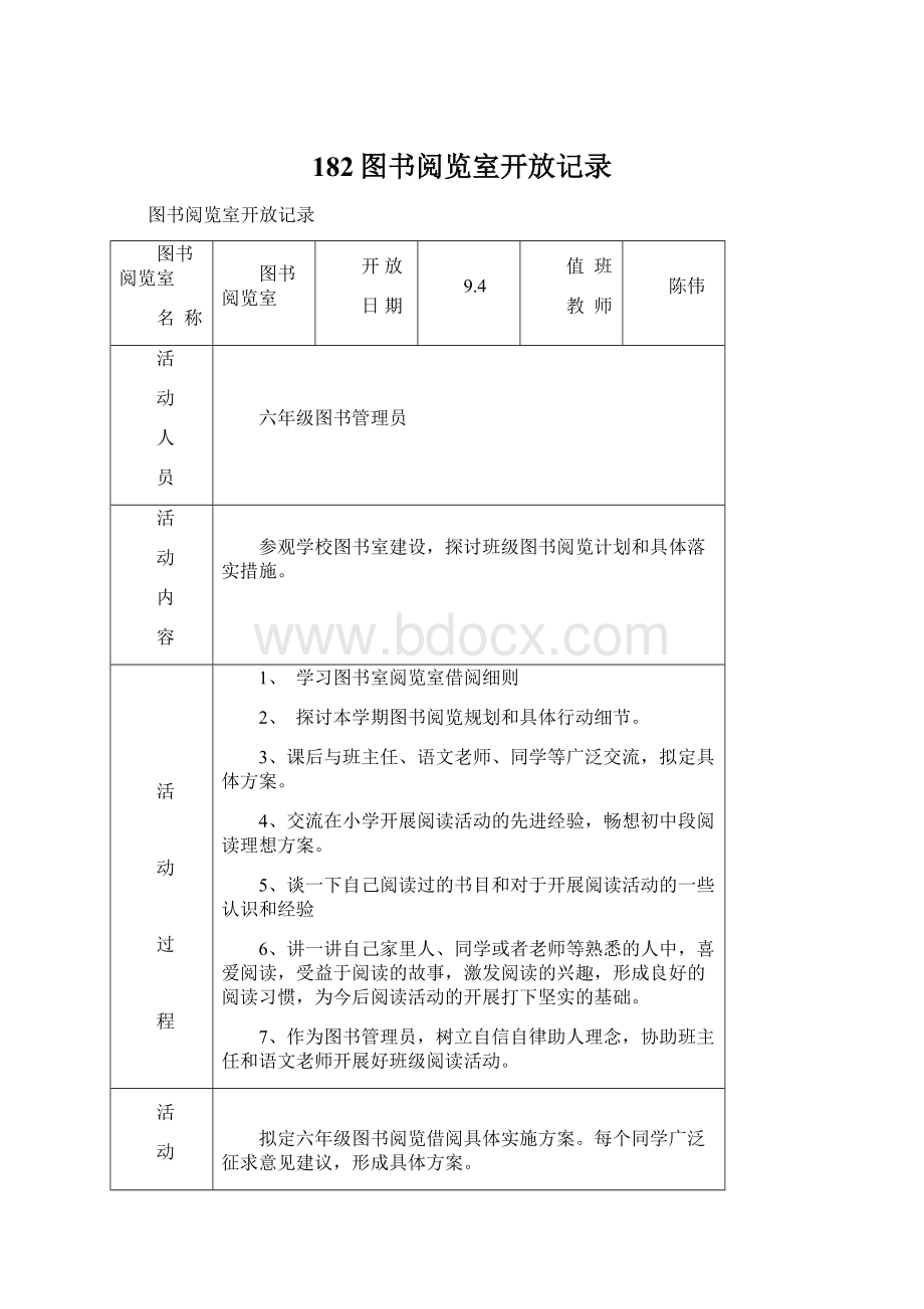 182图书阅览室开放记录.docx_第1页