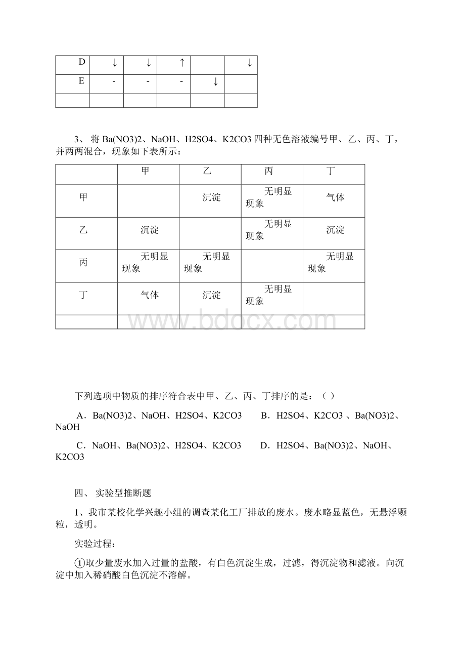 初中化学推断题各种题型完整版.docx_第3页