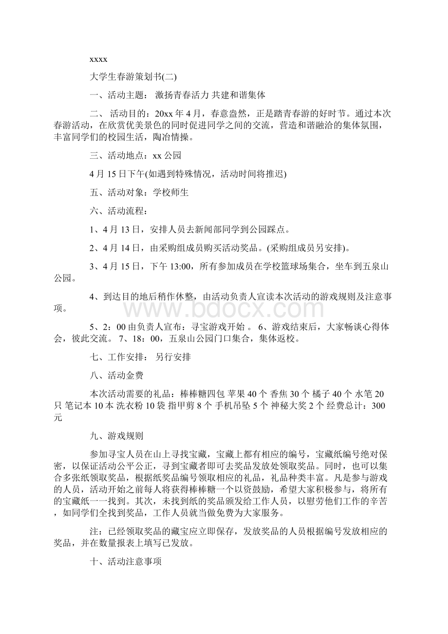 大学生春游策划书模板文档格式.docx_第3页