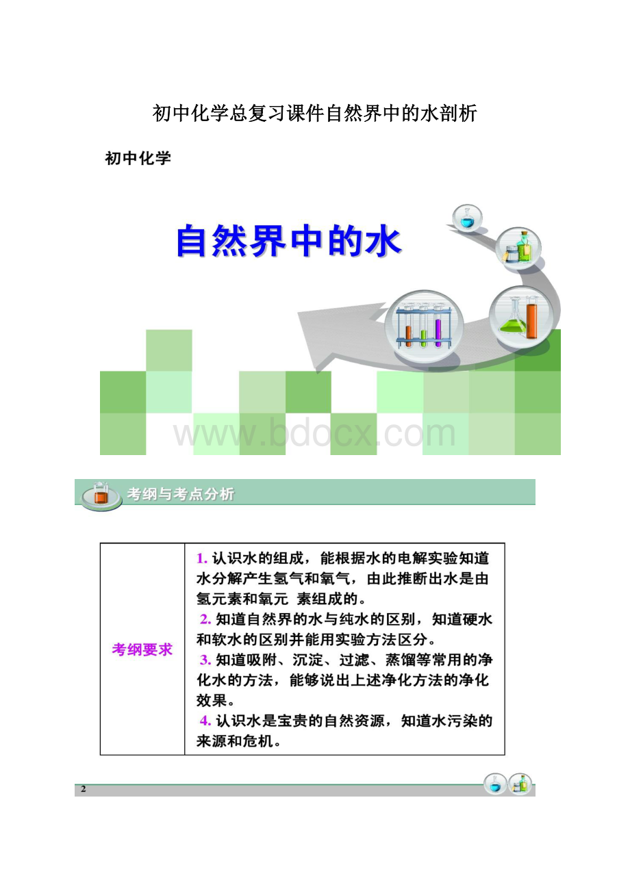 初中化学总复习课件自然界中的水剖析Word格式文档下载.docx_第1页