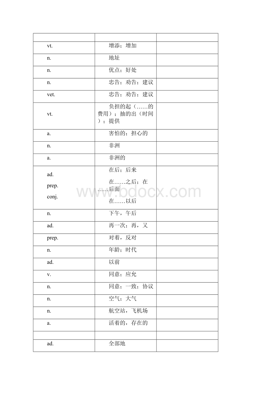 浙江省初中毕业生考试说明《中考词汇》背诵默打印稿Word文件下载.docx_第2页