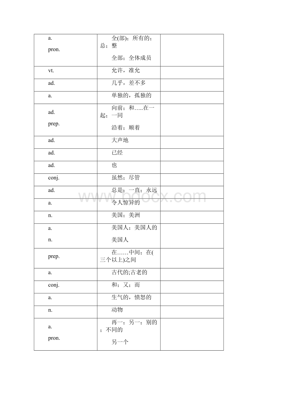 浙江省初中毕业生考试说明《中考词汇》背诵默打印稿Word文件下载.docx_第3页