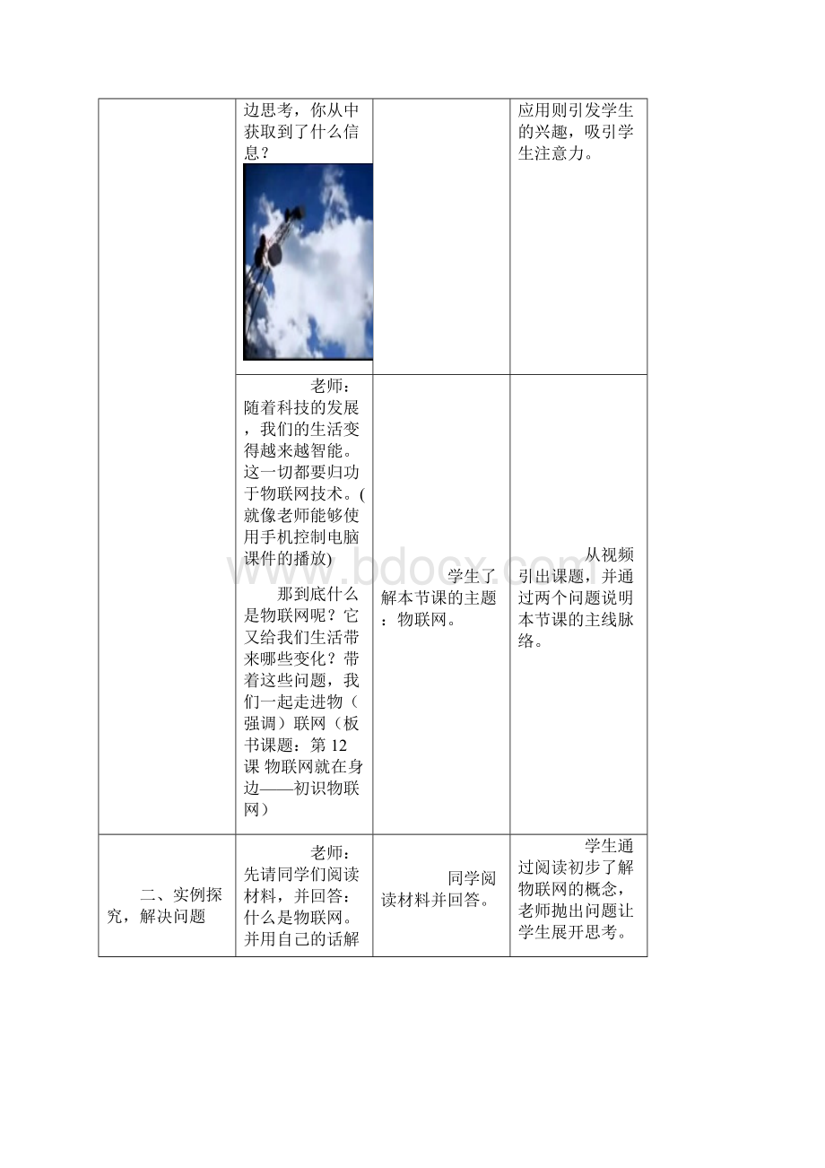 《初识物联网》教学设计课题南夏墅中心小学符小宝.docx_第3页