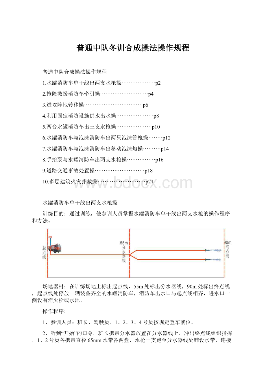 普通中队冬训合成操法操作规程Word下载.docx