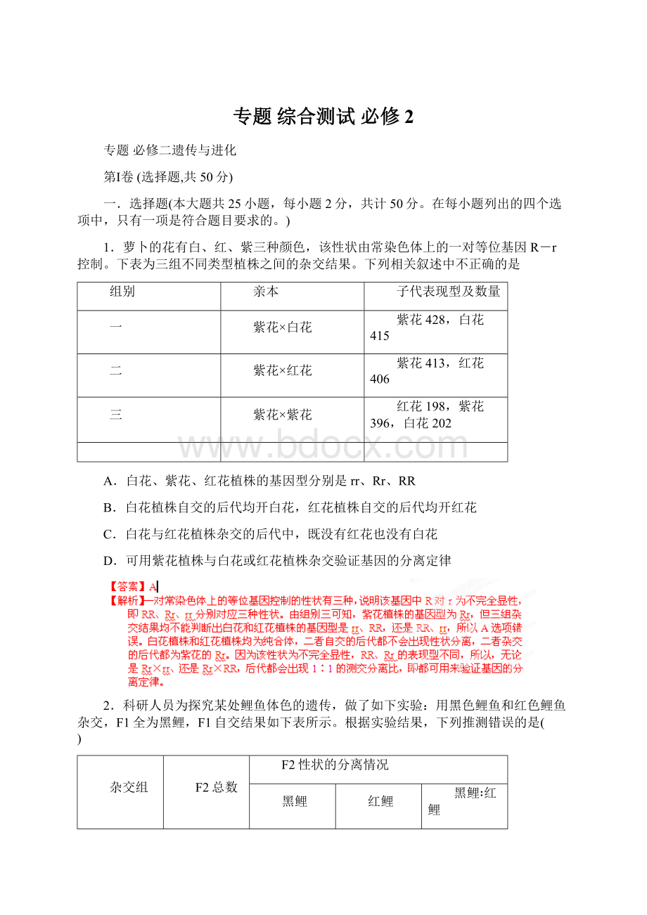 专题 综合测试 必修2Word格式文档下载.docx_第1页