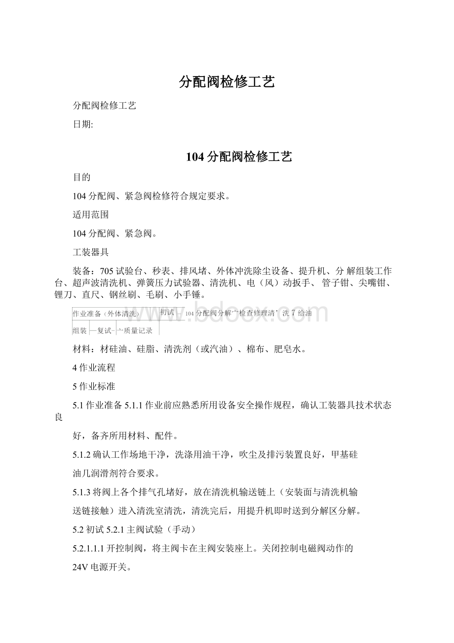 分配阀检修工艺Word格式.docx